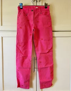 J.Crew Crewcuts Pink Embroidered Cord Pants Girls 10.NWT - Picture 1 of 4