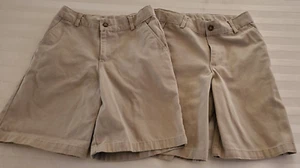 Izod Beige Brown Uniform Shorts size 12R Cotton X2 - Picture 1 of 8