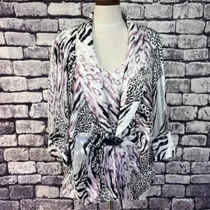 Alex Evenings White, Purple & Black Tank & Matching Jacket Size 2X - Picture 1 of 8
