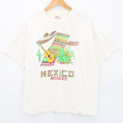 Camisa LOBO De Colección Para Hombre Blanca Manga Corta MÉXICO Nogales Gráfico Logo XL 90s Foto 1 de 4