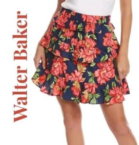 Walter Baker Damen Christie Rock Gr-XL rot rosa tropisch Blumenmuster Mini  - Bild 1 von 8