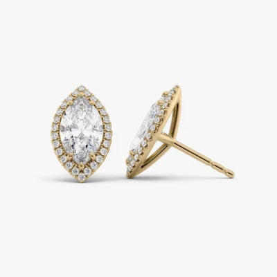 Women 18k Yellow Gold Earring Lab Grown Marquise 2.30 Ct IGI Certified Diamond - Image 1 of 4