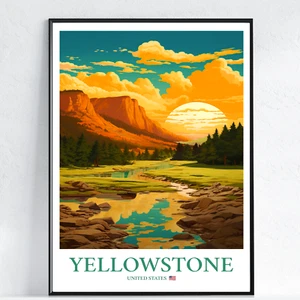 Yellowstone National Park poster , Travel Print ,Wall Art , Wyoming poster #071 - Picture 1 of 42