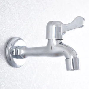 Polished Chrome Brass Single Handle Sink Mop Pool Faucet Basin Water Tap Gav170 - Picture 1 of 8