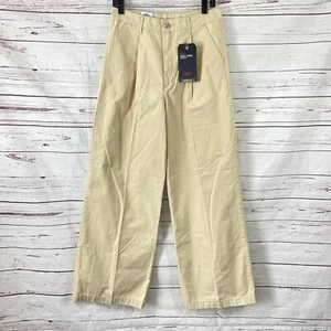Levi's Premium Pants Women's 29x32 Beige Khaki High Loose Wide Leg - Picture 1 of 14