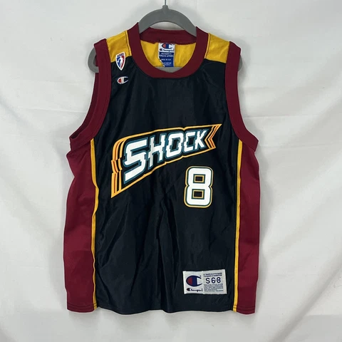 VINTAGE 90S CHAMPION DETROIT SHOCK JENNIFER AZZI #8 JERSEY YOUTH SMALL WNBA USA Cover