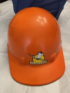 Cappello rigido vintage super elettrico fibra-metallo arancione completamente intatto con fodera interna - Foto 1 di 8