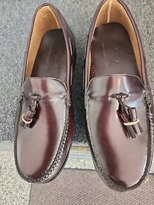Herren Burgunderrot HITCHCOCK Leder Quaste Mokassin Halbschuh Schuhe Größe 11,5 5E NEU - Bild 1 von 13