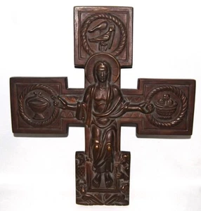 XL Kreuz, Bronze, Jesus, Cross, Kruzifix, Bronzekreuz, Religion, sakrale Kunst - Picture 1 of 4