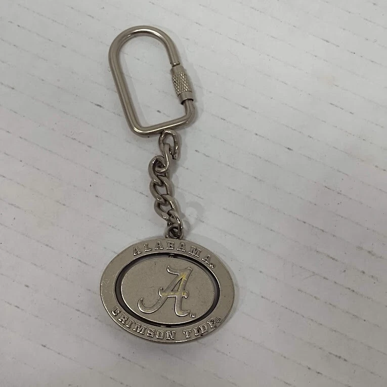 Алюминиевый карабин для ключей с логотипом Alabama Crimson Tide D-образная защелка спиннинг A - Изображение 1 из 4