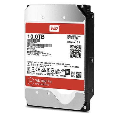 Disco duro interno Western Digital 10 TB Red Pro NAS 7200 RPM clase SATA 6 Gb/s Foto 1 de 3