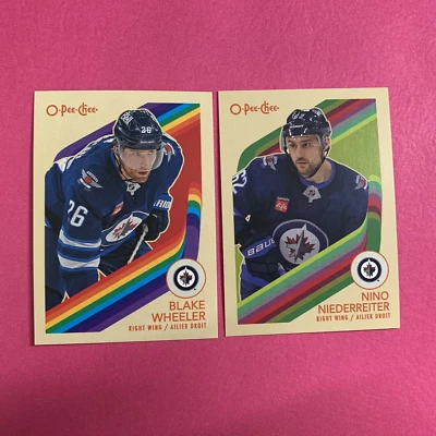 🐶 2023-2024 O-Pee-Chee RETRO Blake Wheeler # 276 & Nini Niederreiter #255 Jets - Image 1 of 2