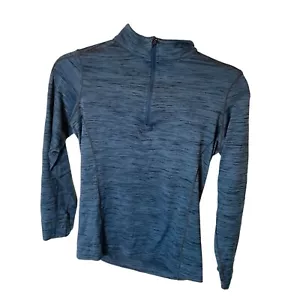 Kuhl Jungen M (10-12) 1/4 Zip Pullover blau mit anthrazitfarbenem Daumenloch - Bild 1 von 4