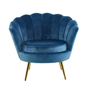SHANTIL LUXE SOFA CHAIR ARMCHAIR LOUNGE CHAIR EASY CHAIR VELVET FABRIC BLUE - Picture 1 of 9