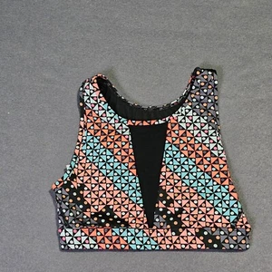 Victorias Secret VSX Bra XS High-Neck Mesh Wireless Sports Colorful Geometric - Picture 1 of 10