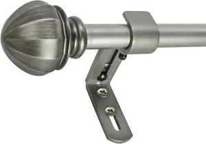Decopolitan Facet Ball Curtain Rod 26" - 48" venetian silver matte - Picture 1 of 1
