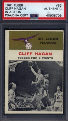 1961 Fleer #53 Cliff Hagan In Action Signed Autograph PSA/DNA PSA Authentic - Image 1 of 2
