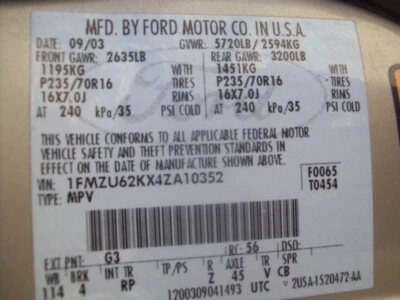 Vidrio de ventilación de puerta trasera izquierda usado se adapta a: Ford Explorer 2004 exc. Sport Trac pri Foto 1 de 4