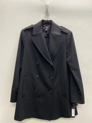 Katherine Kelly Size 6 Black Double-Breasted Wool Ladies Coat - Image 1 of 2