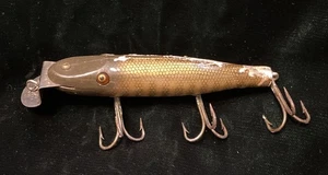 Vintage Creek Chub Bait Co Wooden Lure With Glass Eyes 9-27-20, Garrett, Indiana - Picture 1 of 5