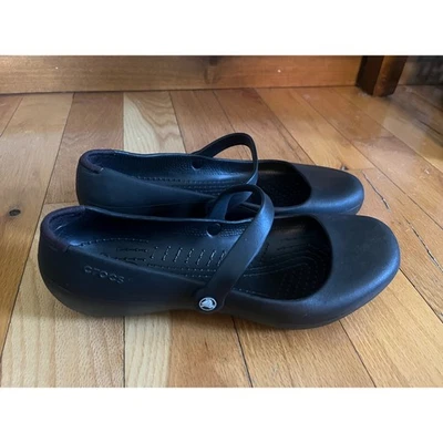 Zapatos Crocs para mujer Alice talla 10 negros Mary Jane cómodos planos Foto 1 de 4