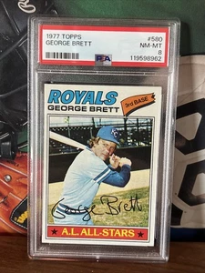 1977 Topps #580 George Brett - PSA 8 NM-MT - Kansas City Royals New Psa Case - Bild 1 von 2