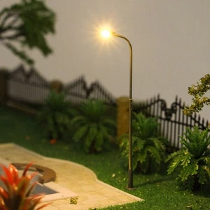 Laternenmast 14cm 1:75 Zuglampe hochwertige LEDs Metall Modellbahnanlage - Picture 1 of 12
