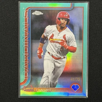 2025 Topps Chrome Pro Debut CHASE DAVIS Aqua Refractor /75  St Louis Cardinals - Image 1 of 4