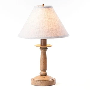 Butcher Lamp in Americana Pearwood with Linen Fabric Shade - Picture 1 of 1