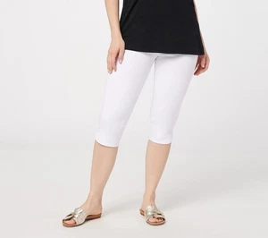 Women with Control Sz 3X Petite Prime Stretch Denim Pedal Pusher A398190 WHITE - Picture 1 of 1