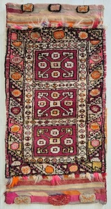 Alfombra antigua almohada, alfombra pequeña tejida a mano, alfombra de lana, alfombra de Anatolia, hecha a mano - Imagen 1 de 15