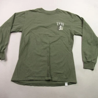 Vans Shirt Mens Medium Long Sleeve Crew Neck Green Lightweight Classic Fit - Image 1 of 4