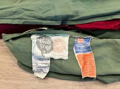 Vintage Hirsch Weis Green Sleeping Bag Bird Duck Pattern White Stag Serval RARE - Image 1 of 4