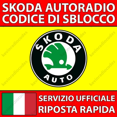 ✅SKODA RADIO CODICE PIN DI SBLOCCO RCD 215 310 500 510 RNS 300 310 315 510 NAVI✅ - Immagine 1 di 4