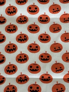 Pumpkins All Over Cotton Fabric Jack O’Lanterns Halloween JoAnn 1.5 Yard - Picture 1 of 5