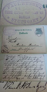 Fabricante y proveedor de la corte Paul HENGER: PK STUTTGART 1896 → Pintora Cornelia FRICK - Imagen 1 de 6