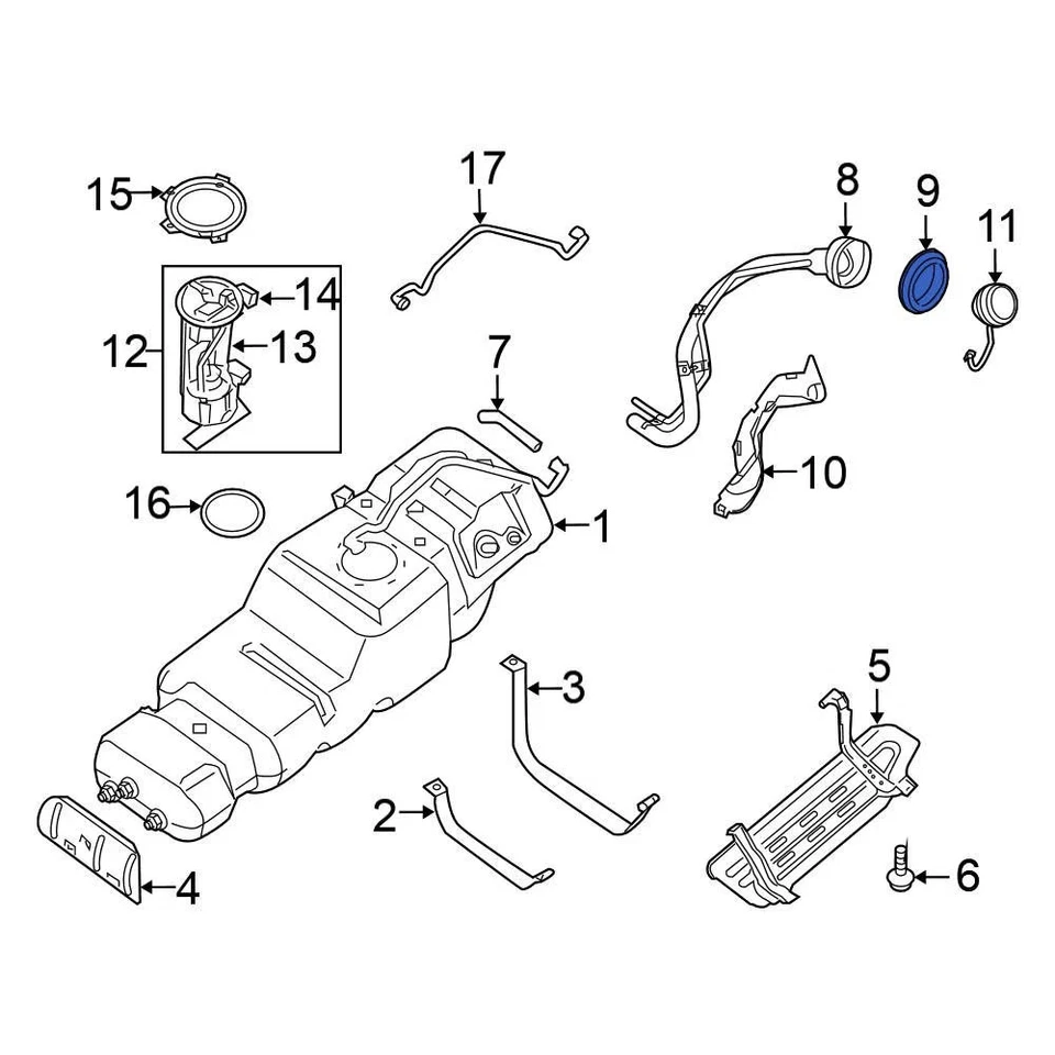For Nissan Altima 1993-2001 Nissan 1724050Y00 Fuel Filler Neck Seal - Image 1 of 4