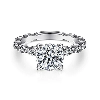 1.35 Ct Round Cut IGI Certified Lab Grown Diamond Engagement Ring 14K White Gold - Image 1 of 4