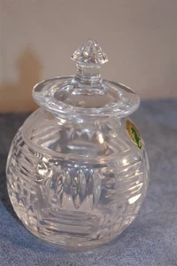 WATERFORD CRYSTAL BASKETWEAVE HONEY POT JAR 5" NO BOX - Picture 1 of 5