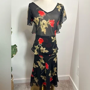 Blusa floral de seda The Limited de colección años 90 - Imagen 1 de 5