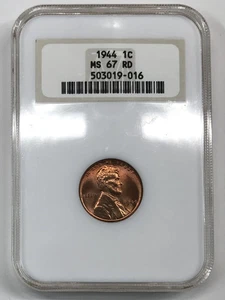 1944-P Lincoln Wheat Cent NGC MS-67 RD - Old Fatty Holder - Picture 1 of 5