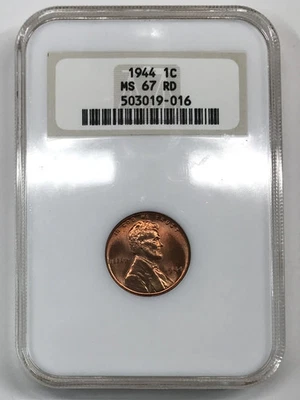 1944-P Lincoln Wheat Cent NGC MS-67 RD - Old Fatty Holder - Image 1 of 4