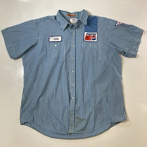 Vintage 80s Pepsi Delivery Driver Uniform Shirt Striped XL The Customer Is Why - Picture 1 of 9