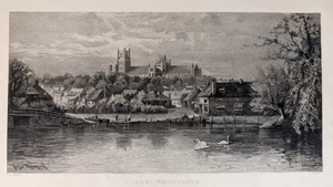 Großer antiker Stahlstich - Ely Cathedral - James Townsend - Sidney Hunt - Bild 1 von 8