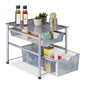 Estantería organizadora con 2 cajones rejilla Organizador cocina o baño apilable - Imagen 1 de 11