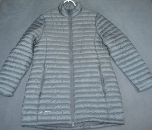 Eddie Bauer Puffer Damen groß grau verstaubar gesteppt durchgehender Reißverschluss EB515 lang - Bild 1 von 10