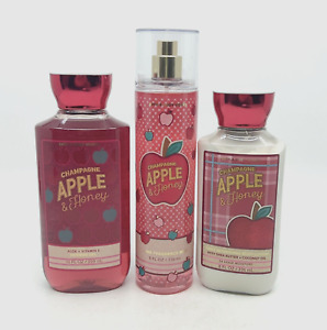 Bath & Body Works Champagne Apple & Honey 3pc bundle Mist, Gel, Lotion - NEW