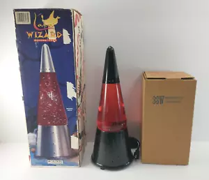 VTG Original Lava Lite WIZARD CONE Red Glitter Starlight Motion Lamp EXCELLENT - Picture 1 of 18