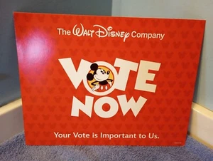 Disney Mickey Mouse VOTE NOW Poster Sign NEW 8.25" x 10.75" cardboard sign - Picture 1 of 3