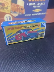 Matchbox Superfast No 29 RACING MINI Empty Repro G Style Box - Picture 1 of 3